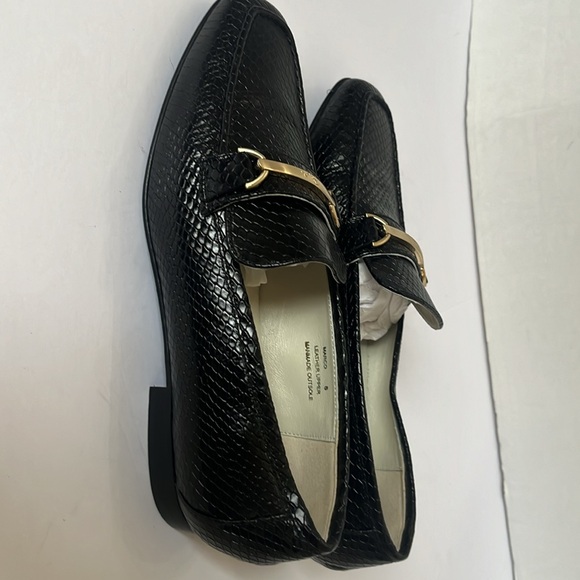 Bruno Magli Black Italian Leather Loafer Snake Print Size 8 - Picture 7 of 8